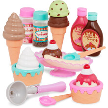 Battat - Play Circle - Toy Food - Ice Cream Set - Kitchen Accessories for Kids - Pretend Play - Sweet Treats Ice Cream Parlour - 3+ Years(21 Pieces)