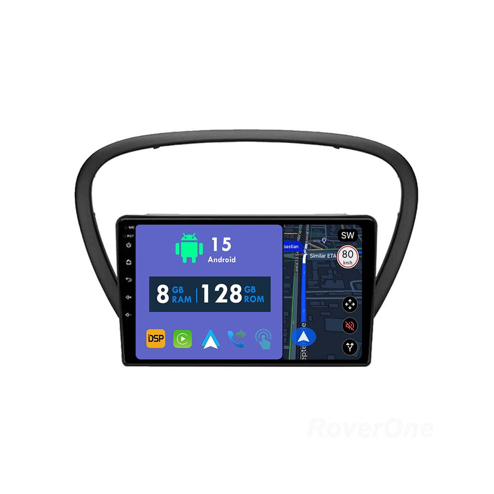 Roverone 8G+128G Car Radio Stereo Wireless Carplay Android Auto Gps Sat Navi Head Unit For Peugeot 607 2004 - 2010 786354256118