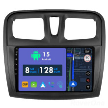 RoverOne 8G+128G Car Radio Stereo Wireless CarPlay Android Auto GPS Sat Navi Head Unit for Renault Logan 2 2012 - 2022 Sandero 2 2013 - 2022