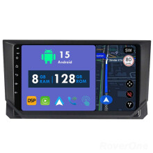 RoverOne 8G+128G Car Radio Stereo Wireless CarPlay Android Auto GPS Sat Navi Head Unit for Seat Ibiza 2017 - 2020