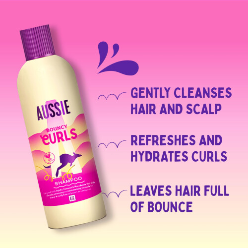 Aussie Aussie Curls Bundle: Bouncy Curls Shampoo 300ml, 3 Minute Miracle Deep Conditioner 250ml, Aussie Work That Cream 160ml 1