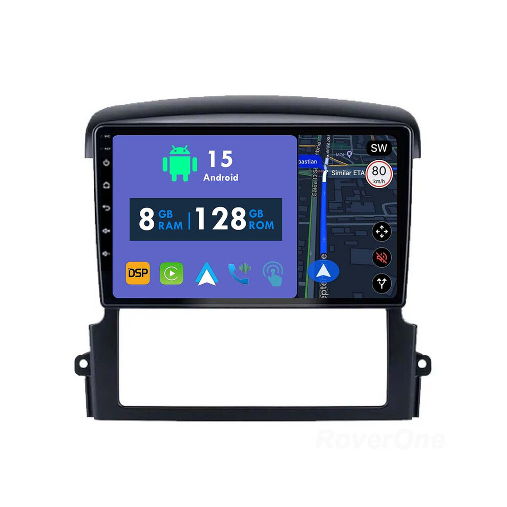 Roverone 8G+128G Car Radio Stereo Wireless Carplay Android Auto Gps Sat Navi Head Unit For Kia Sorento 2002 - 2008 786354256033