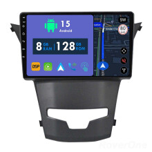 RoverOne 8G+128G Car Radio Stereo Wireless CarPlay Android Auto GPS Sat Navi Head Unit for SsangYong Korando 3 Actyon 2 2013 - 2017
