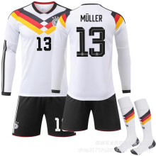 (Size 13 with socks, #28) (No. 13 MULLER) 2026/27 Germany Home Long-Sleeve Soccer Jersey