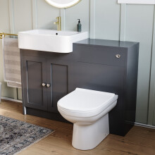 Nes Home Dark Grey 1100mm Traditional Vanity Basin WC Unit & BTW Toilet Unit