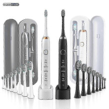 (506B white) Sarmocare S100 Sonic Toothbrush with 8 Brush Heads and Whitening Technology for a Brighter Smile