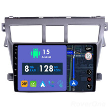 RoverOne 8G+128G Car Radio Stereo Wireless CarPlay Android Auto GPS Sat Navi Head Unit for Toyota Vios 2 2007 - 2013