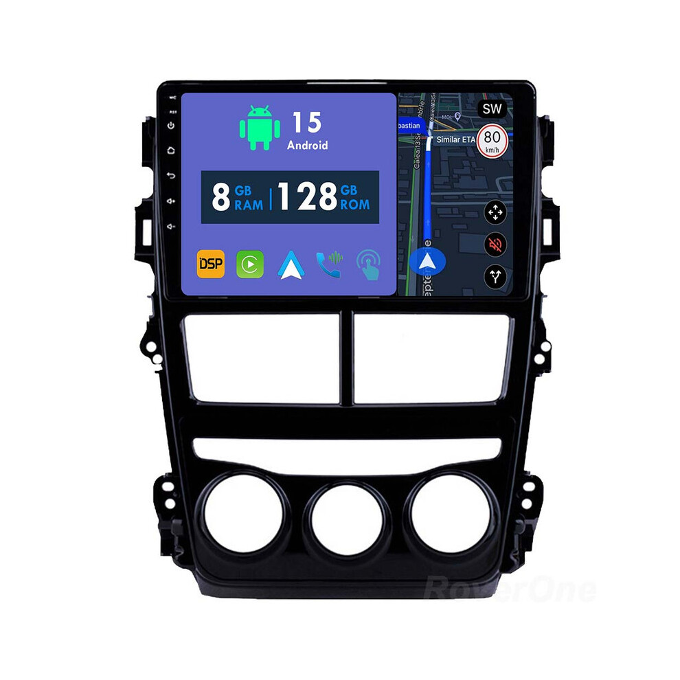 Roverone 8G+128G Car Radio Stereo Wireless Carplay Android Auto Gps Sat Navi Head Unit For Toyota Yaris Vios 2017 - 2020 786354255838