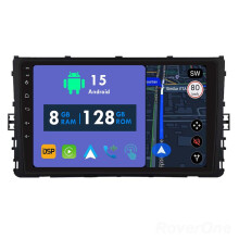 RoverOne 8G+128G Car Radio Stereo Wireless CarPlay Android Auto GPS Sat Navi Head Unit for Volkswagen VW MQB Polo Jetta MK7 2020 - 2022