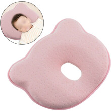 Orthopädisches Babykissen zur Vorbeugung von Flachkopf, weiches, atmungsaktives, rosafarbenes Kopfstützkissen für Säuglinge