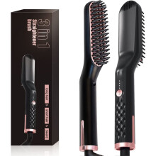 3-in-1 Haarglättungsbürste für Damen und Herren, Keramikheizung, schnelles Aufheizen in 30 Sekunden, einstellbare Temperatur