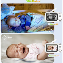 Babyphone avec caméra, moniteur vidéo numérique sans fil TFT LCD 3,5 pouces, babyphone portable, blanc