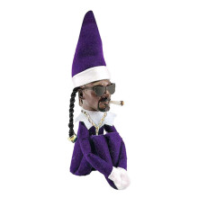 (D) Snoop On The Stoop Holiday Elf Snoop Dogg Xmas Decoration Includes Elf Toy/tshirt/sunglasses/gold Chain Present For Adult Kids_sys1