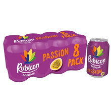 Rubicon Sparkling Passion Fruit Juice Can Drink, 8 x 330 ml