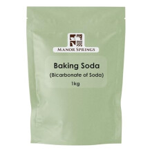 Baking Soda, Sodium Bicarbonate 1kg by Manor Springs - Pure Baking Soda for Baking, Cleaning, Bath Bombs
