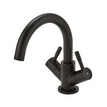 Milano Nero Mono Bathroom Basin Mixer Tap Swivel Spout - Black