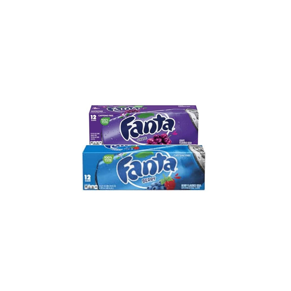 Fanta Grape And Berry Flavoured Soda 355Ml (12 Cans Each)
