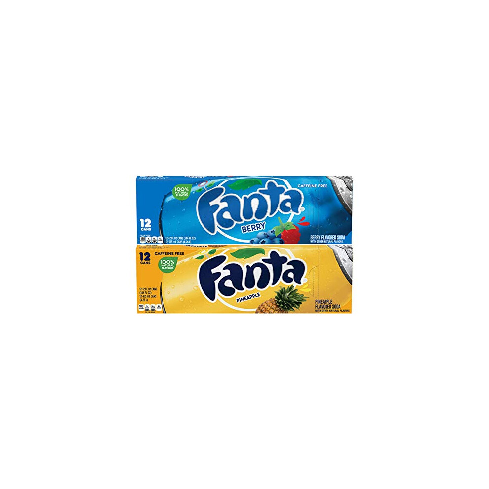 Fanta Berry And Pineapple Flavoured Soft Drink 355Ml (12 Cans Each)