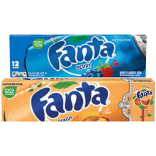 Fanta Berry and Peach Flavoured Soft Drink 355ml (12 Cans Each)