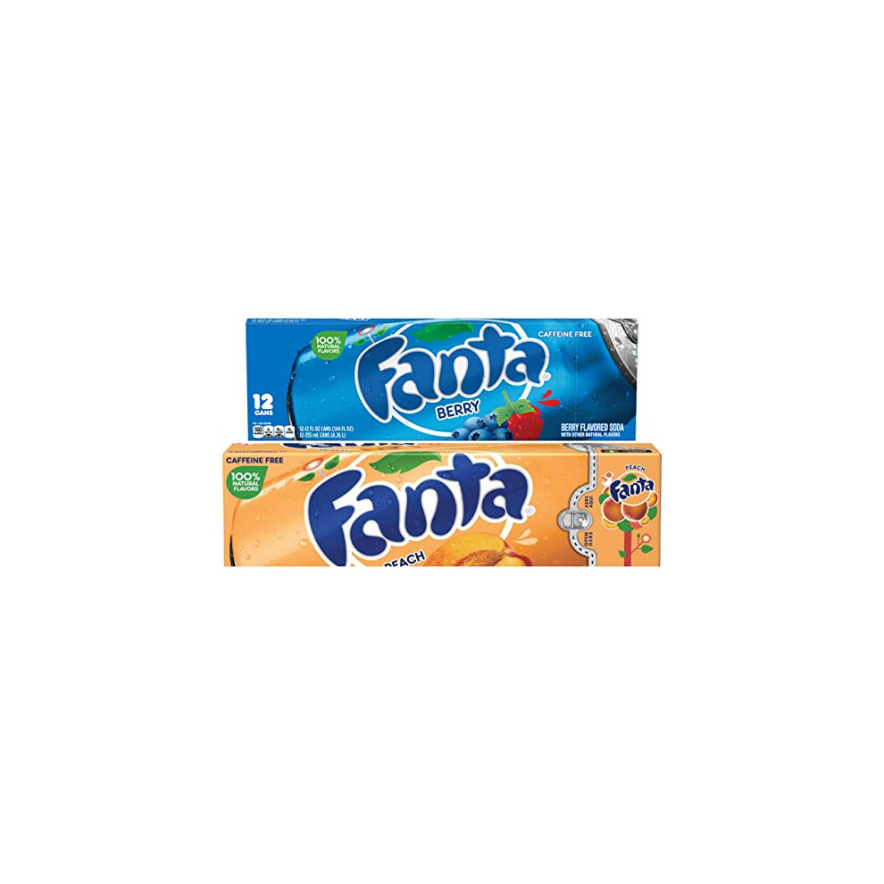Fanta Berry And Peach Flavoured Soft Drink 355Ml (12 Cans Each)