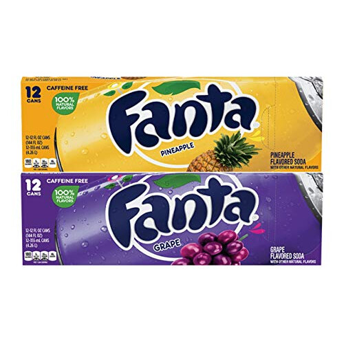 Fanta Fanta Grape and Pineapple Flavoured Soft Drink 355ml (12 cans Each)