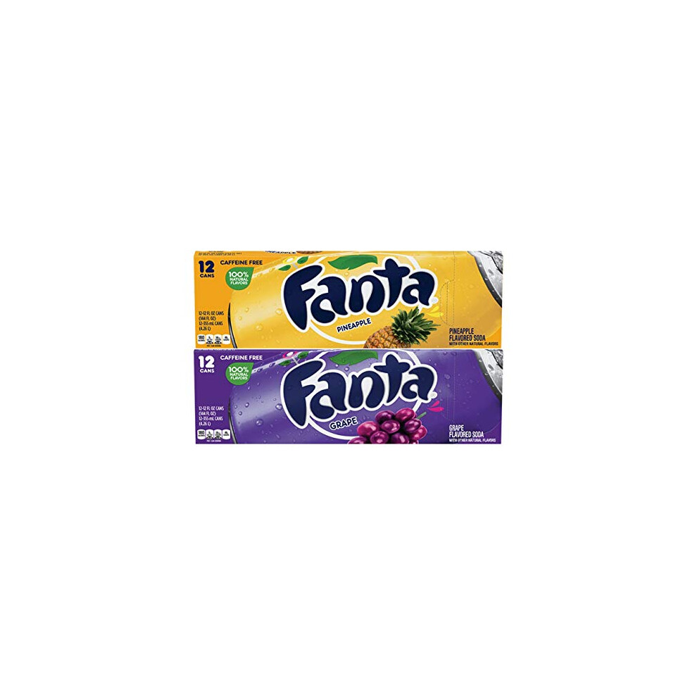 Fanta Grape And Pineapple Flavoured Soft Drink 355Ml (12 Cans Each)