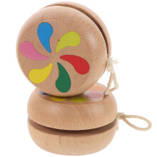 Wooden Yoyo for Kids Playing 2Pcs Portable Fun Educational Wooden Toy