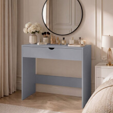 (Grey) Rivela 1 Drawer Dressing Table Vanity Desk Cosmetics Table - Bedroom Furniture