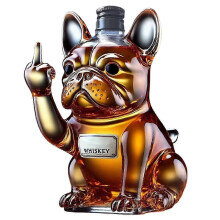(C) Funny French Bulldog Whiskey Bottle, Barking Whiskey Bottle, Unique Decanter Gift For Men, Dad, Home Bar Lover Decoration