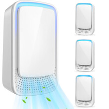 Luchtreiniger, 4-pack negatieve ionen luchtreinigers, vlamvertragend materiaal, geschikt voor 24-uurs gebruik, geschikt voor diverse ruimtes