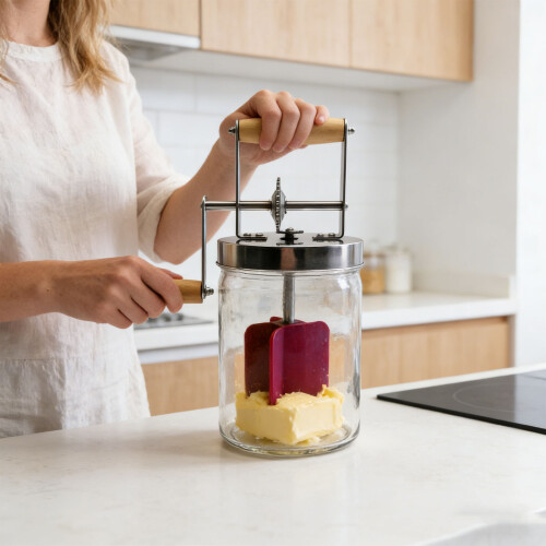 Glas-Buttermixer mit Filterabdeckung, ideal für die Herstellung 2