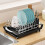 Flexible Expandable Over Sink Dish Drainer With Two-Black 8