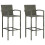 VidaXL (grey, 2 pcs) vidaXL Bar Stools Dining Stool Chairs Kitchen Stool with Backrest Poly Rattan 1