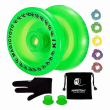 (Green) High-Performance Yoyo Set with Carry Bag, 5 Extra Strings, Protective Glove for Beginners & Advanced Players