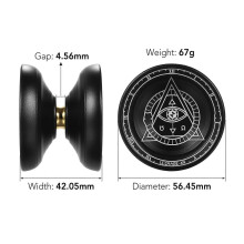 2pcs Competitive Yoyo Aluminum Alloy Yoyo Ball with Strings and Glove and Storage Bag