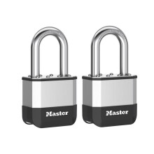 Master Lock Elite Laminated Padlock 52mm - 38mm Shackle - Pack of 2