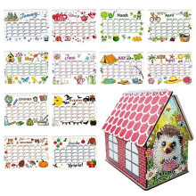 (B) DIY Art Painting Multifunctional Storage Flip2025 Calendar,with Cabin Decoration Premium User-friendly