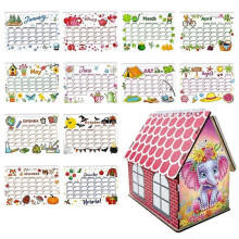 (C) DIY Art Painting Multifunctional Storage Flip2025 Calendar,with Cabin Decoration Premium User-friendly