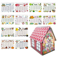 (A) DIY Art Painting Multifunctional Storage Flip2025 Calendar,with Cabin Decoration Premium User-friendly