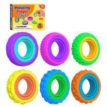 Fidget Toys Sensory Rings for Kids: 6 Pack Finger Spinner Rings - Texture Stress Toys for Kids Autism Calming - Fun Fidgets for Classroom Prize Stocki