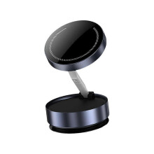 (one, Black) Aluminum Alloy Vacuum Adsorption Car Phone Universal Magnetic 360 Folding Bracket Universal Phone Android Base