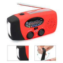 Solarbetriebenes Kurbelradio mit LED-Taschenlampe, AM/FM-Radio für Wetterwarnungen und Notfälle, 2000-mAh-Akku und Dynamo-Stromversorgung