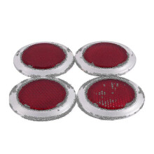 8 Pcs Auto Car Plastic Round Reflective Reflector Sticker Red