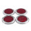 8 Pcs Auto Car Plastic Round Reflective Reflector Sticker Red 1