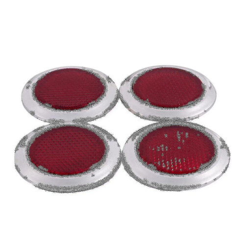 8 Pcs Auto Car Plastic Round Reflective Reflector Sticker Red