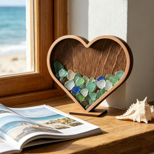 Seashells Holders Shadows Box Wooden Seashells Display-20X18cm 1
