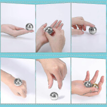 Fully Disassembled Rotating Table Top Ball Transfer Fidget Spinner, Silver, 45mm