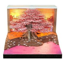3D Calendar 2026, Time Piece Calendar 2026, Creative 3D S-akura Tree Memo, DIY Paper Carving Art Desktop Decoration Gift for Christmas Birthday Anniv