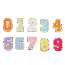 10Pcs Iron On Patches 0 to 9 Number Colorful Bright Colors Exquisite Cotton Number Patches for Hat Backpack Shirt