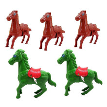 5Pcs Wind Up Toys Plastic Horse Small Animals Jumping Clockwork Toy for Kids